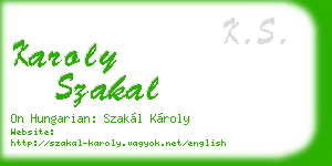 karoly szakal business card