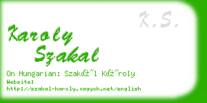 karoly szakal business card